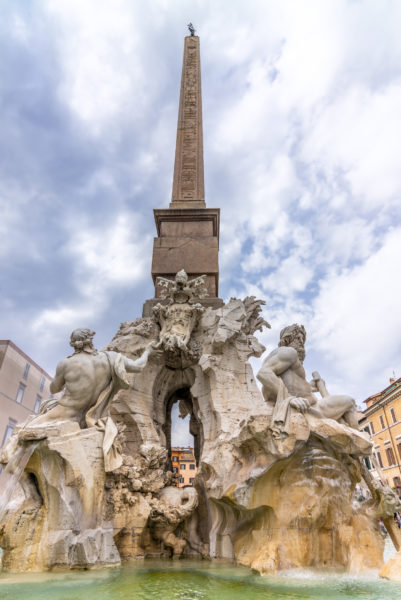 Fountain of the Four Rivers in Piazza Navona in Rome