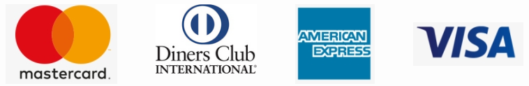 cards accepted - mastercard, diners club, american express, visa